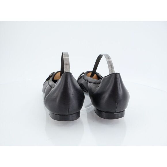 AGL Womens Monika Ballet Flat Size 37 7 Leather Black Cap Toe Dress Shoe Slip On - Picture 6 of 11
